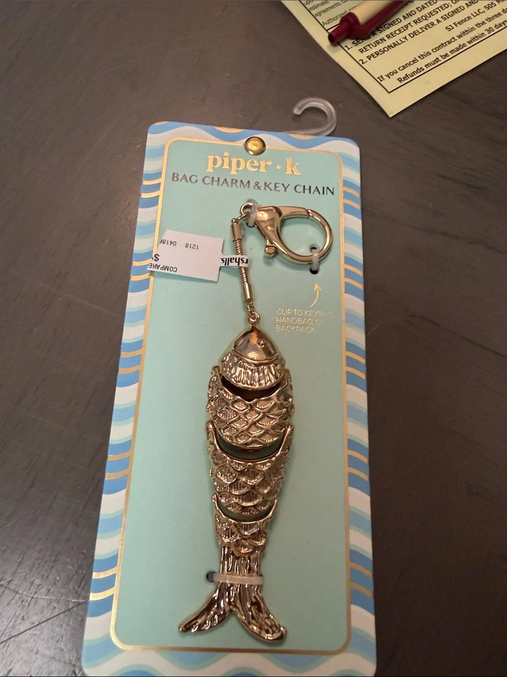 Gold Fish Bag Charm